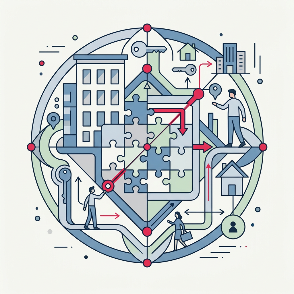 Conceptual diagram showing the interconnection of smart access systems and property management under the MRUA.
