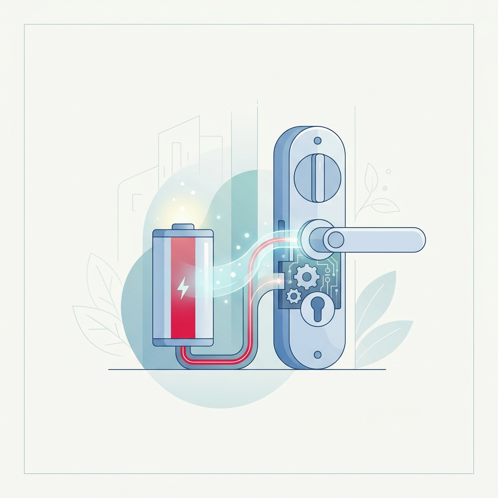 Nuki Power Pack, una batería recargable para cerraduras inteligentes Nuki, conectada a una Smart Lock.