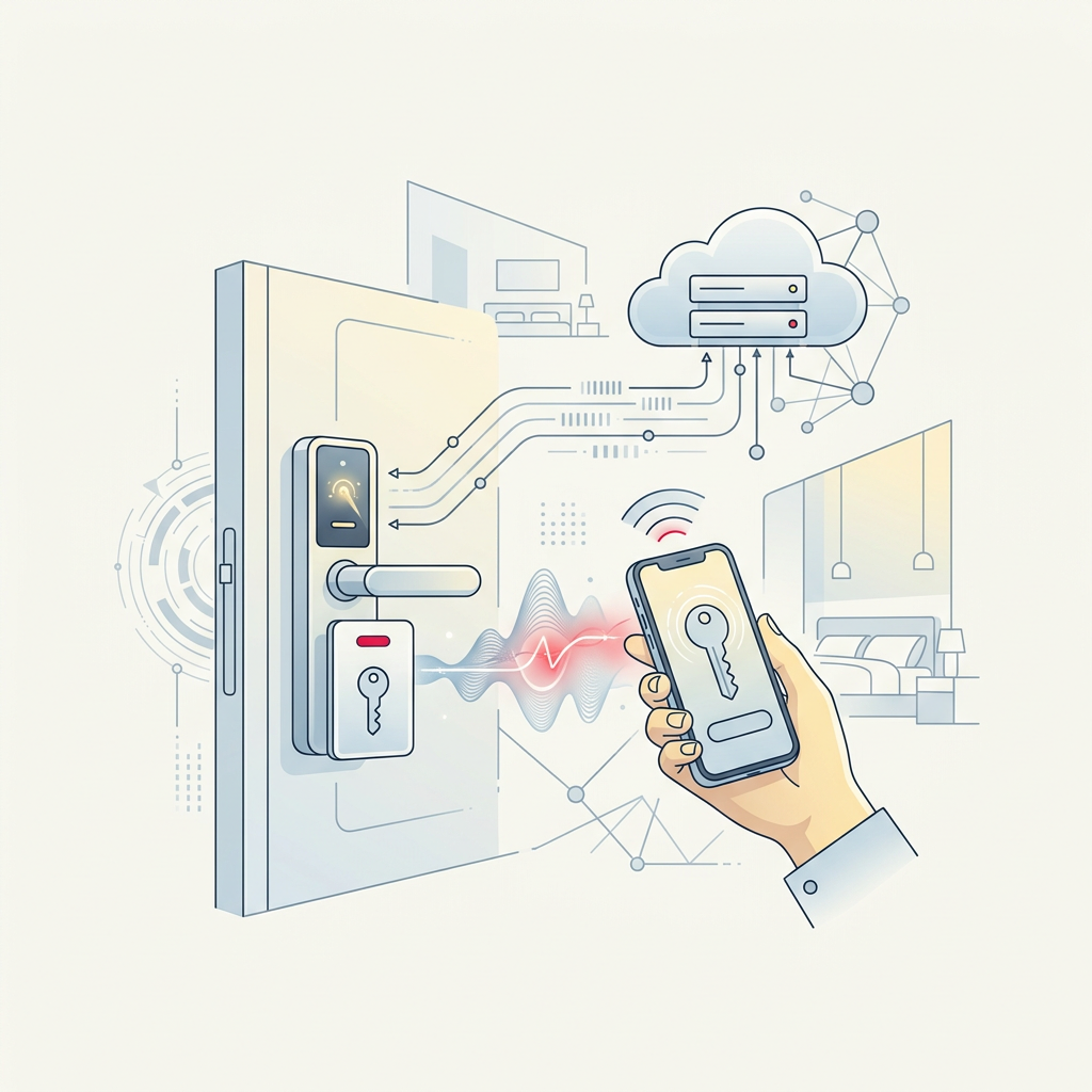 Variedad de cerraduras inteligentes y dispositivos de acceso digital en entornos de hospedaje y coworking